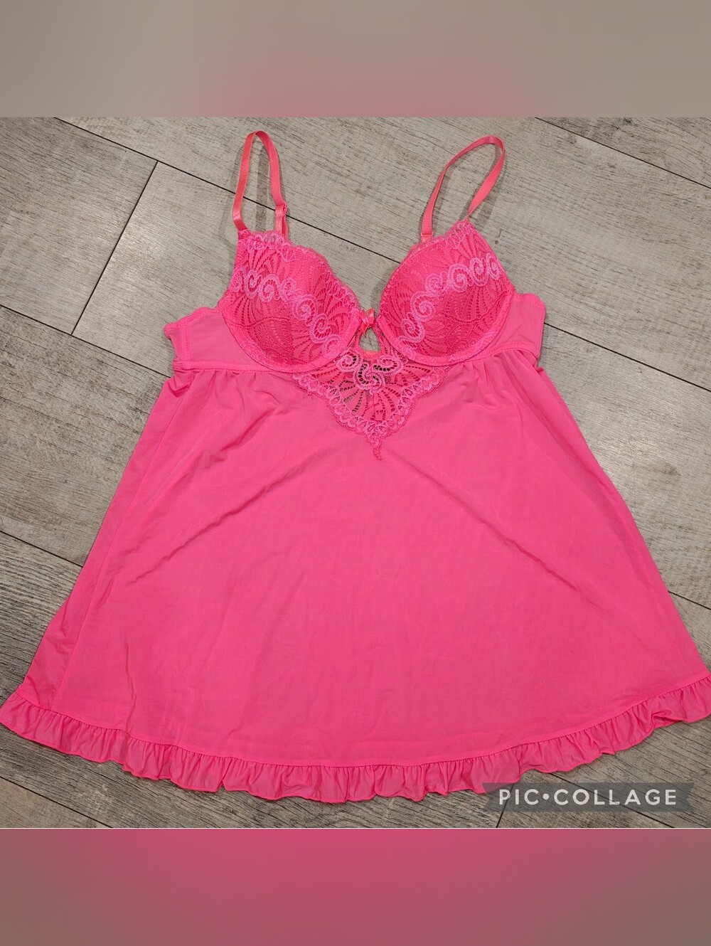 💋Y2K René Rofé Underwire Lace Babydoll Chemise Lingerie Dress💋 - Picture 5 of 7